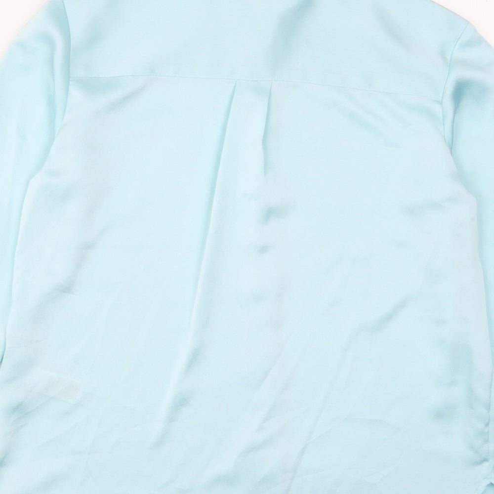 Womens UK Size 6 Marks and Spencer Blue Basic Button-Up