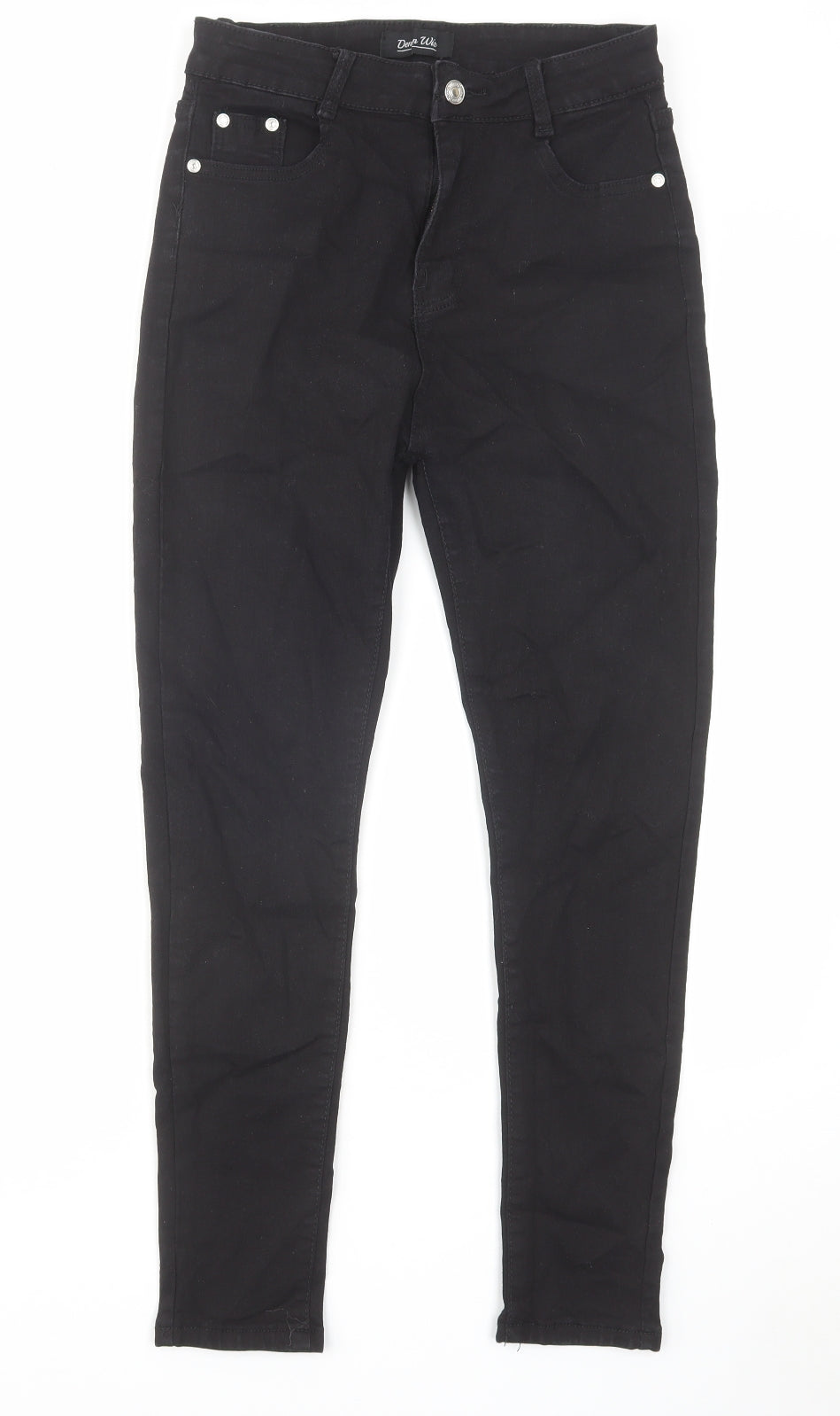 Womens UK Size 12 Denim Wise Regular Fit Skinny Black Jeans