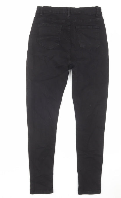 Womens UK Size 12 Denim Wise Regular Fit Skinny Black Jeans