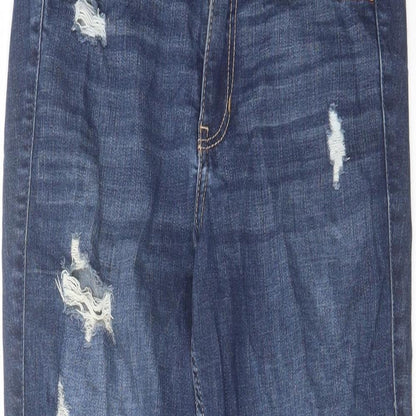 Hollister Womens Blue Cotton Straight Jeans Size 25 in L30 in Regular Zip