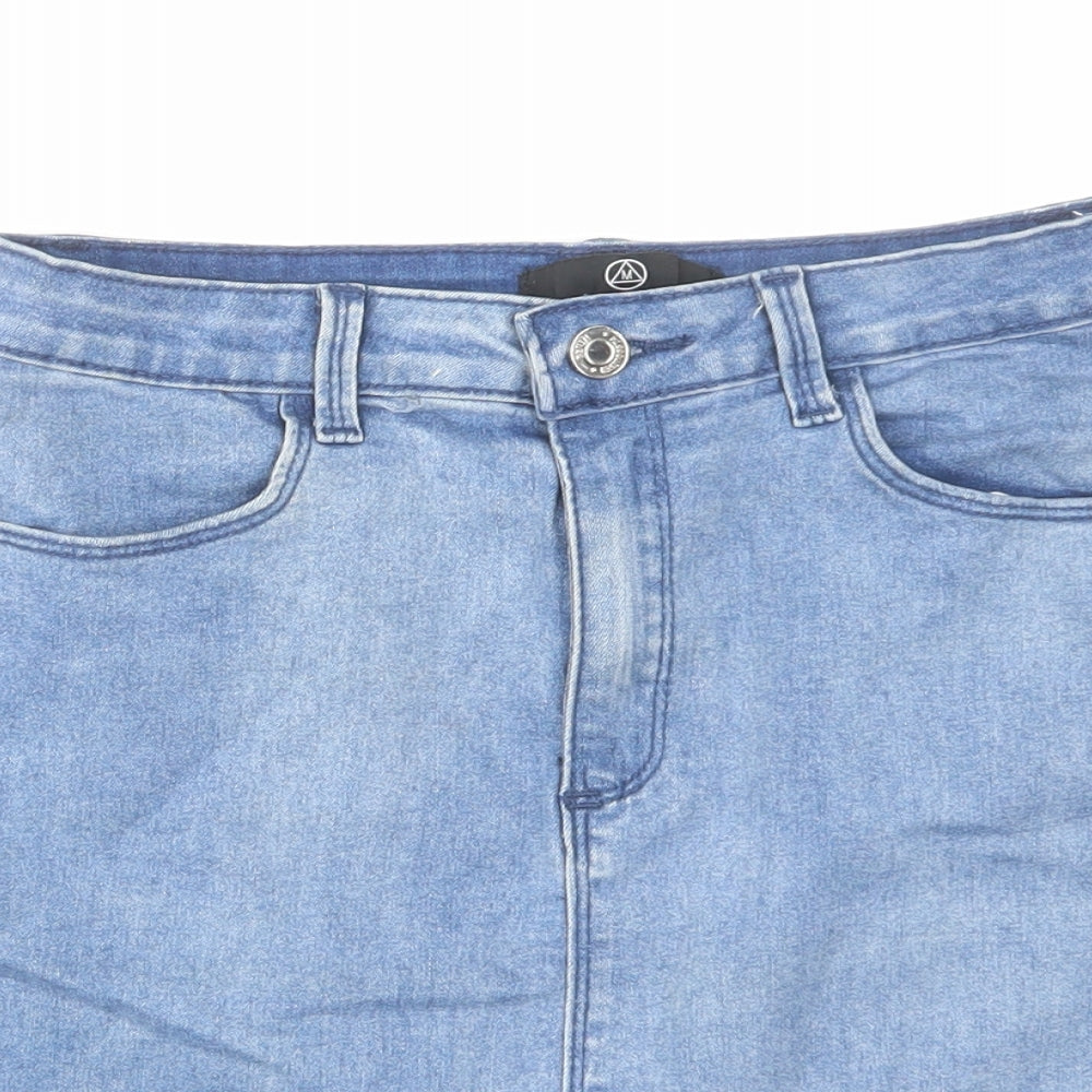 Womens UK Size 10 Missguided A-Line Denim Skirt