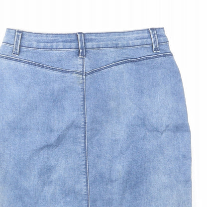 Womens UK Size 10 Missguided A-Line Denim Skirt