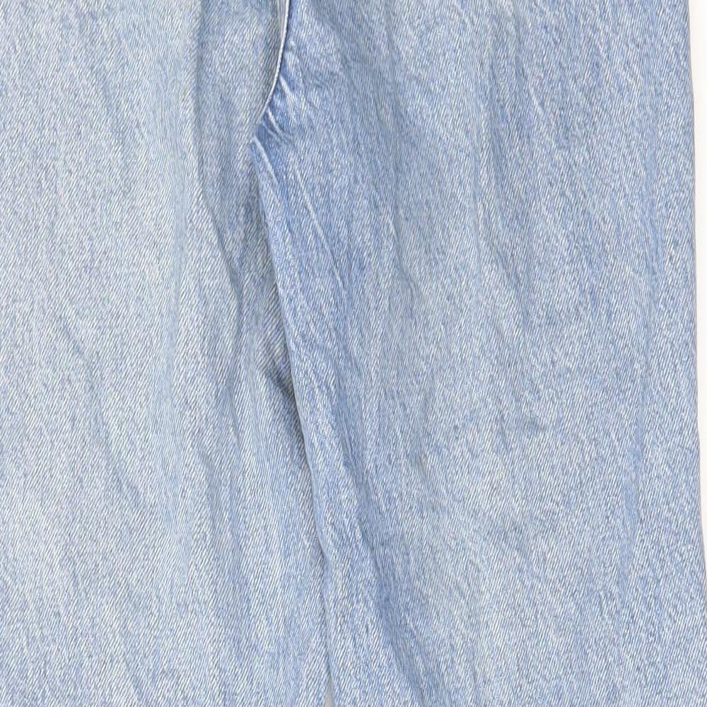 Zara Womens Blue Cotton Straight Jeans Size 8 L27 in Regular Button