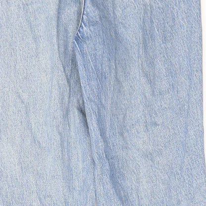 Zara Womens Blue Cotton Straight Jeans Size 8 L27 in Regular Button