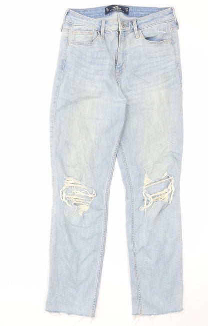 Hollister Womens Blue Cotton Straight Jeans Size 27 in L27 in Regular Zip