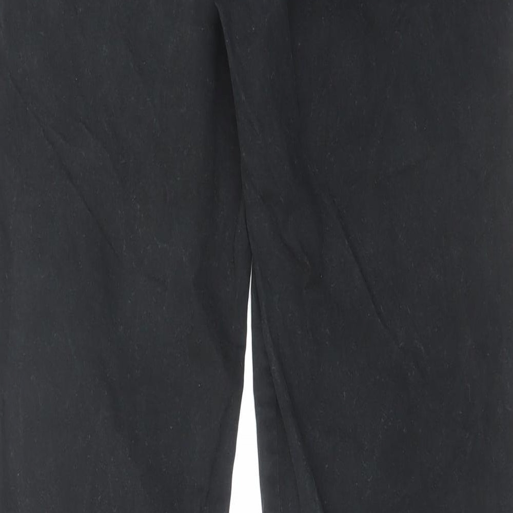 Marks and Spencer Mens Black Cotton Straight Jeans Size 32 in L31 in Regular Drawstring