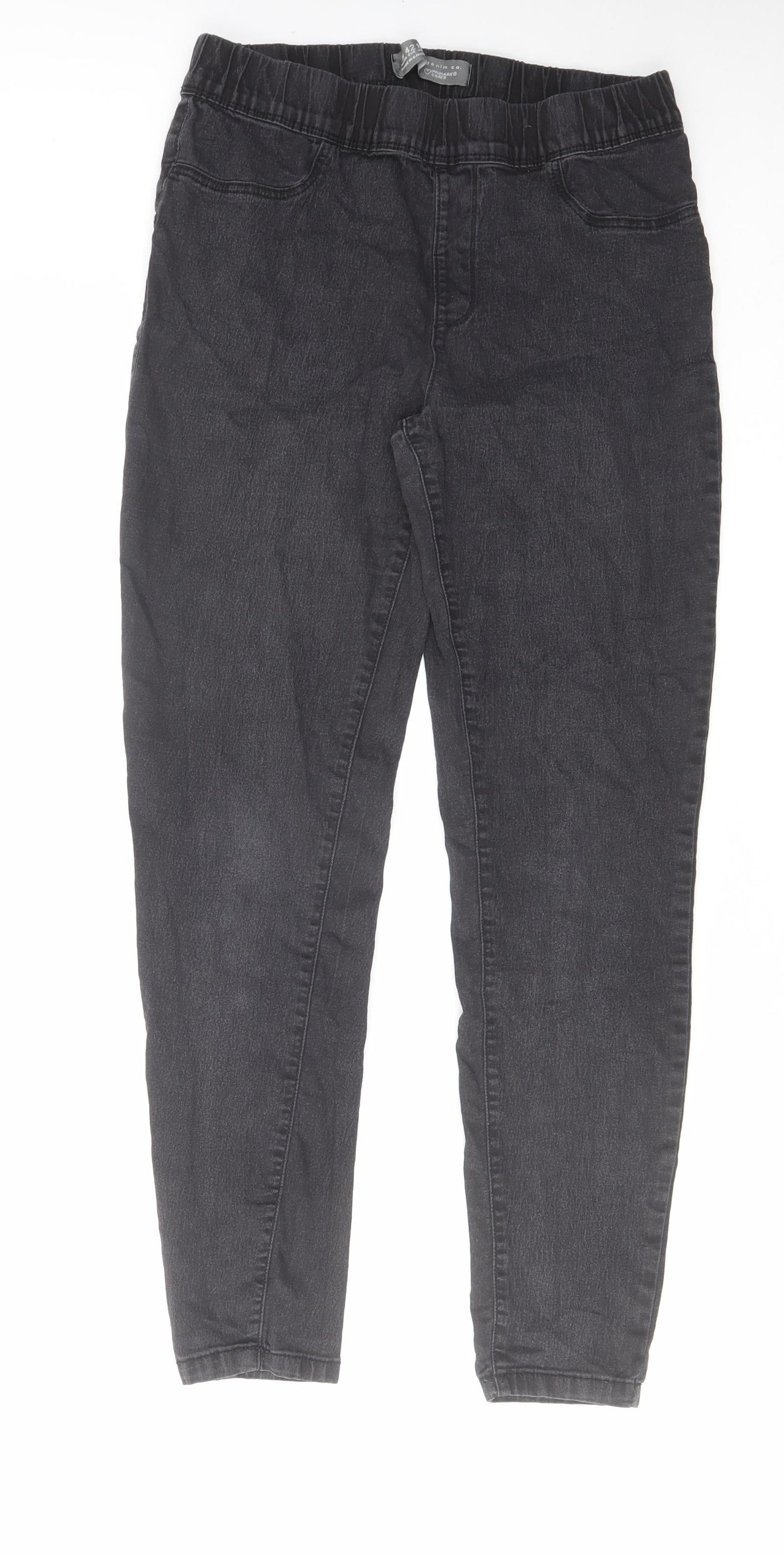 Denim & Co. Womens Black Cotton Jegging Jeans Size 14 L28 in Regular