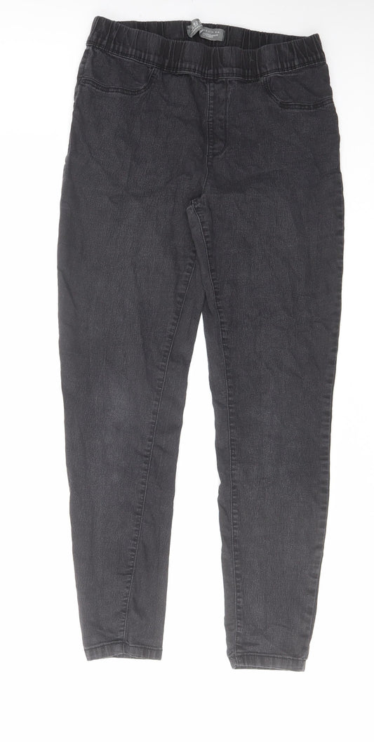 Denim & Co. Womens Black Cotton Jegging Jeans Size 14 L28 in Regular