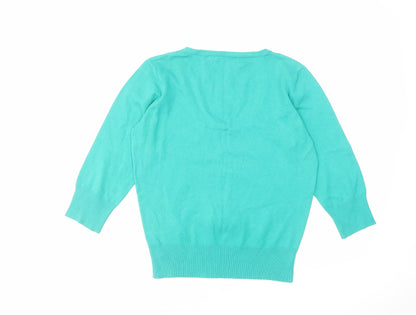 Womens UK Size M M&Co Green Pullover Jumper