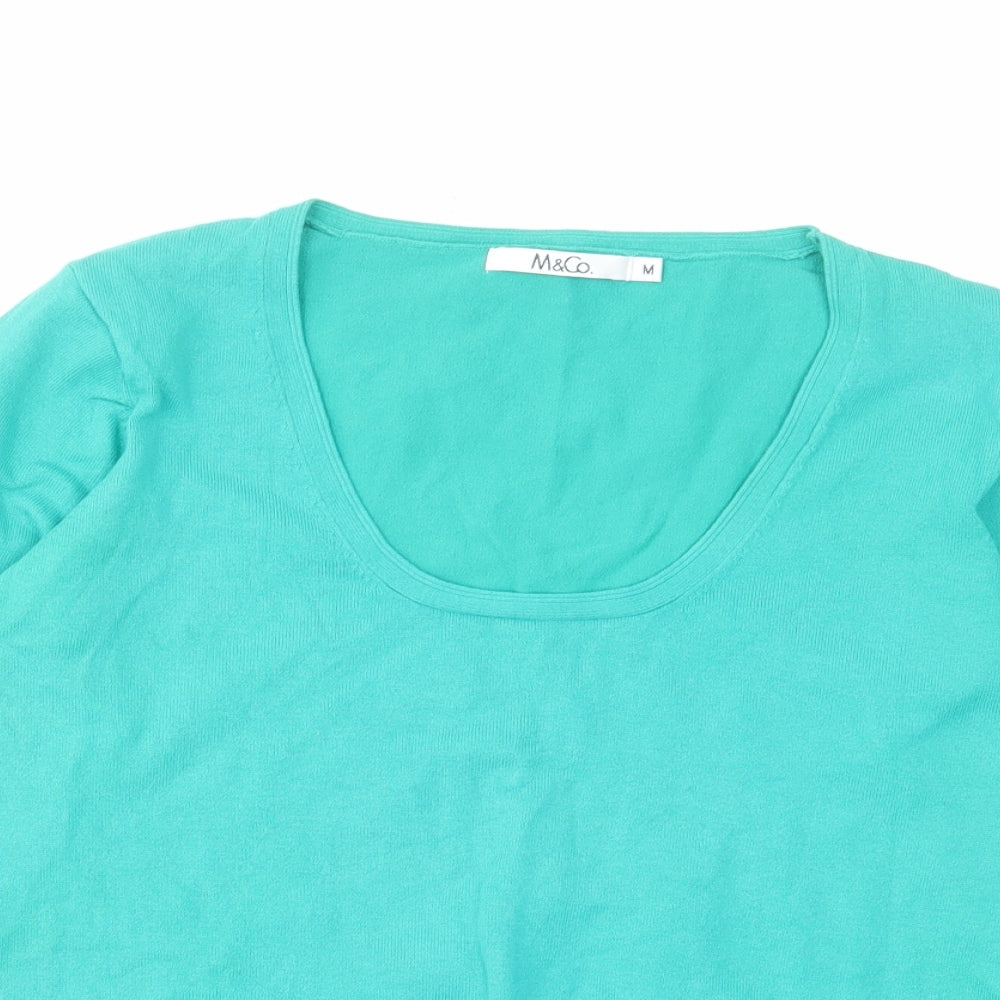 Womens UK Size M M&Co Green Pullover Jumper