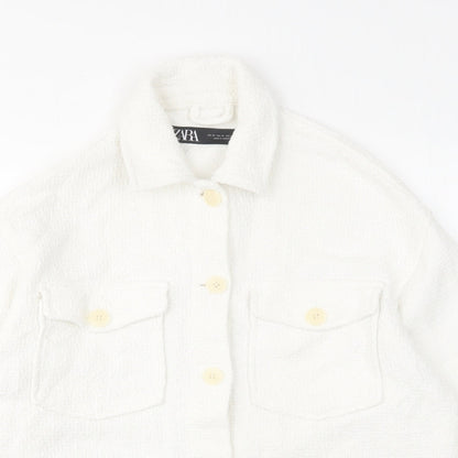Zara Womens White Jacket Size XS Button