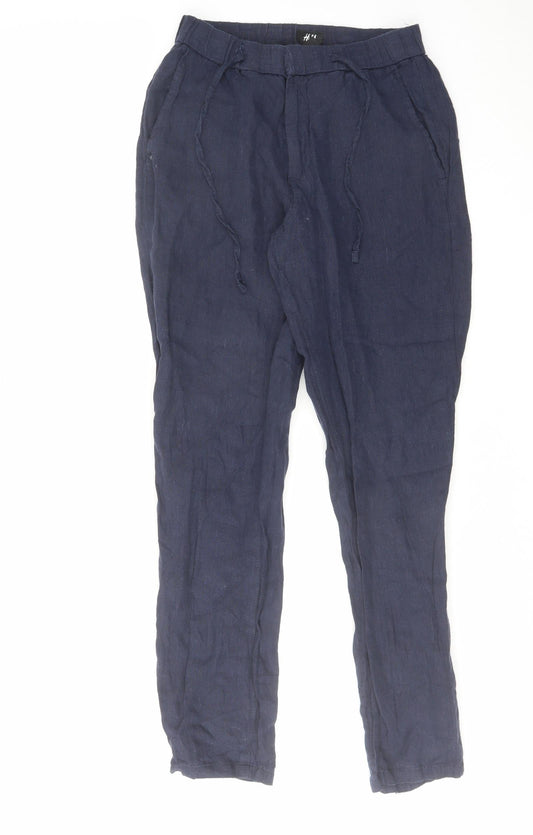 Womens UK Size 30 in H&M Regular Fit  Blue Trousers
