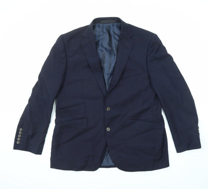 Autograph Mens Blue Wool Jacket Suit Jacket Size 42 Regular - Five-Button Sleeve