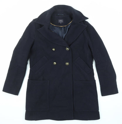 Womens UK Size 12 Marks and Spencer Blue Overcoat