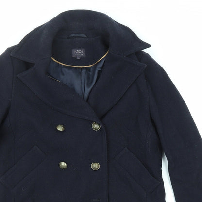 Womens UK Size 12 Marks and Spencer Blue Overcoat