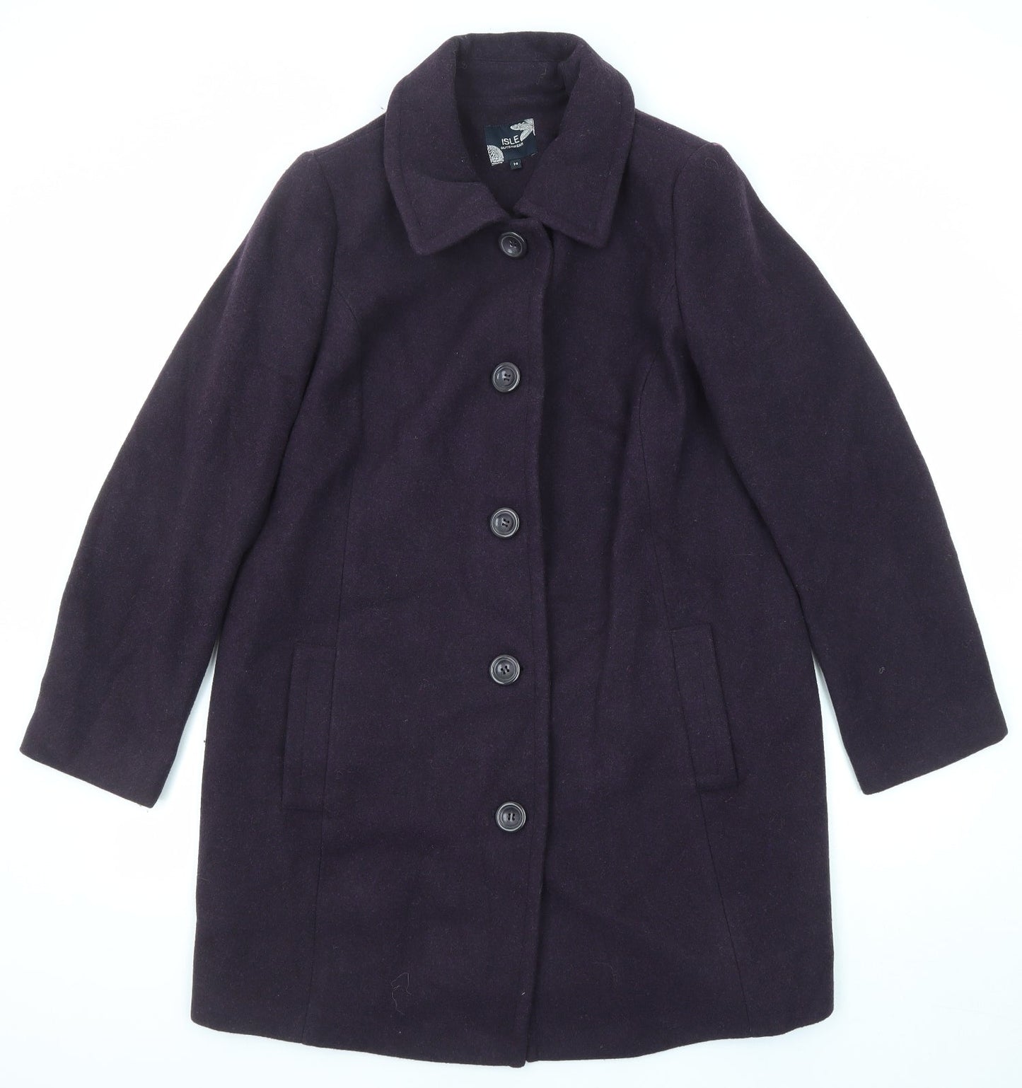 Womens UK Size 14 EWM Purple Overcoat