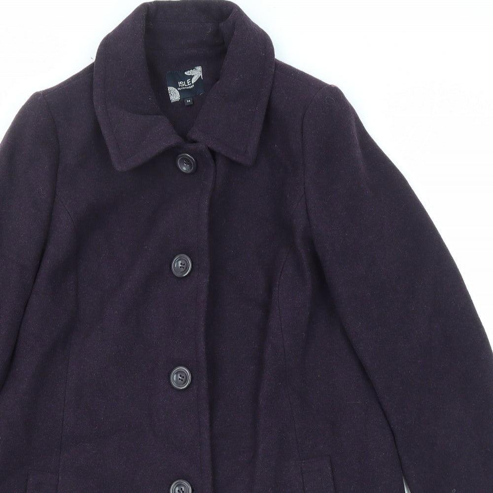 Womens UK Size 14 EWM Purple Overcoat