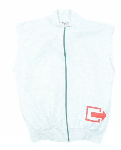 Active Mens Grey Polyester Full Zip Sweatshirt Size M