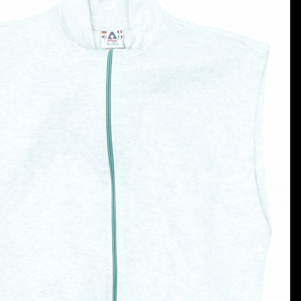 Active Mens Grey Polyester Full Zip Sweatshirt Size M