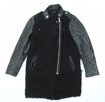 Womens UK Size L Zara Black Overcoat
