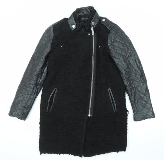 Womens UK Size L Zara Black Overcoat