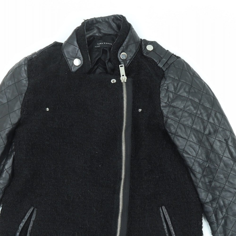 Womens UK Size L Zara Black Overcoat