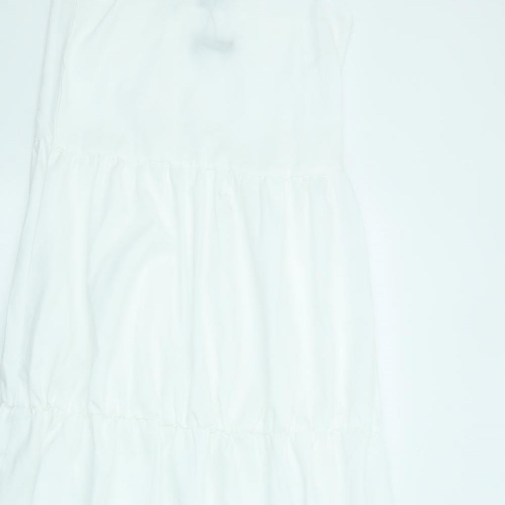 Nasty Gal Womens White Polyester Slip Dress Size 10 Square Neck Zip