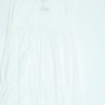 Nasty Gal Womens White Polyester Slip Dress Size 10 Square Neck Zip