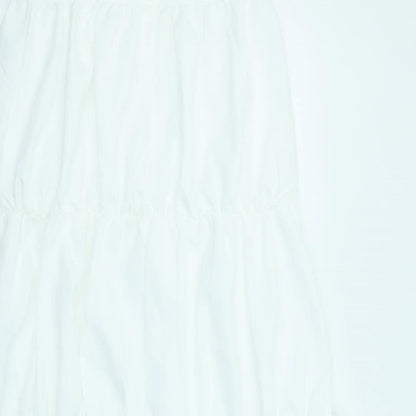 Nasty Gal Womens White Polyester Slip Dress Size 10 Square Neck Zip
