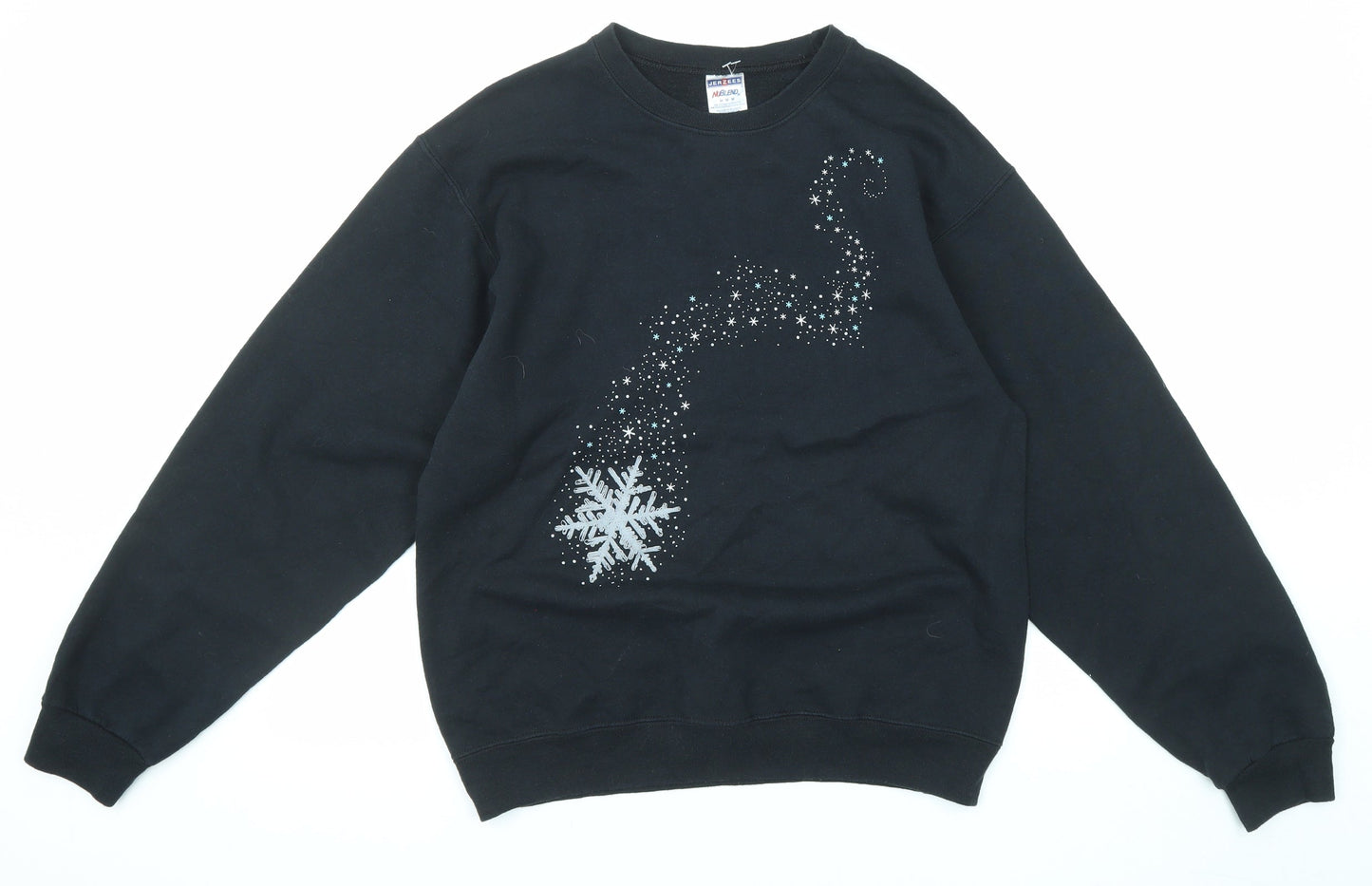 Mens UK Size M JERZEES Black Pullover Sweatshirt