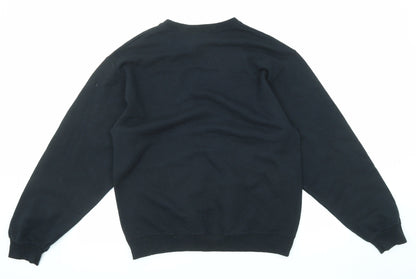 Mens UK Size M JERZEES Black Pullover Sweatshirt