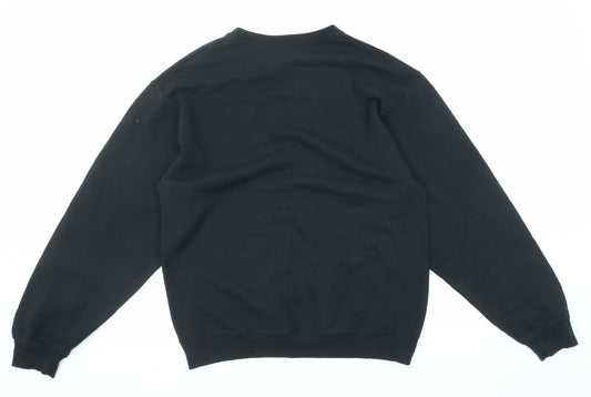 Mens UK Size M JERZEES Black Pullover Sweatshirt