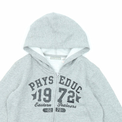 La Redoute Boys Grey Cotton Full Zip Hoodie Size 12 Years Pullover