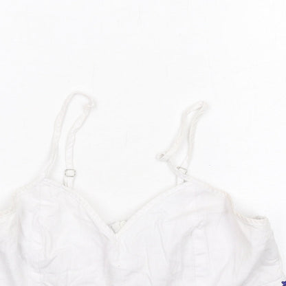 Womens UK Size 10 Missguided White Cropped Tank