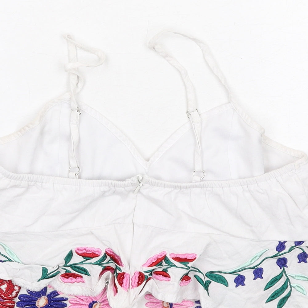 Womens UK Size 10 Missguided White Cropped Tank