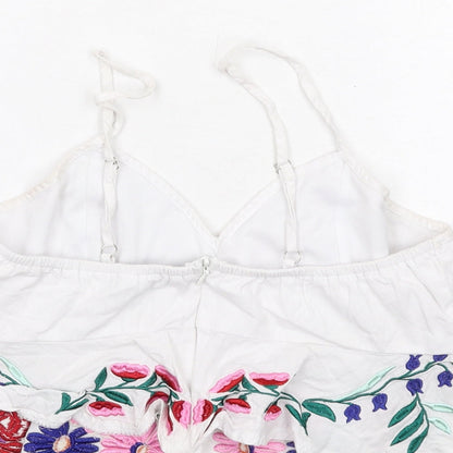 Womens UK Size 10 Missguided White Cropped Tank