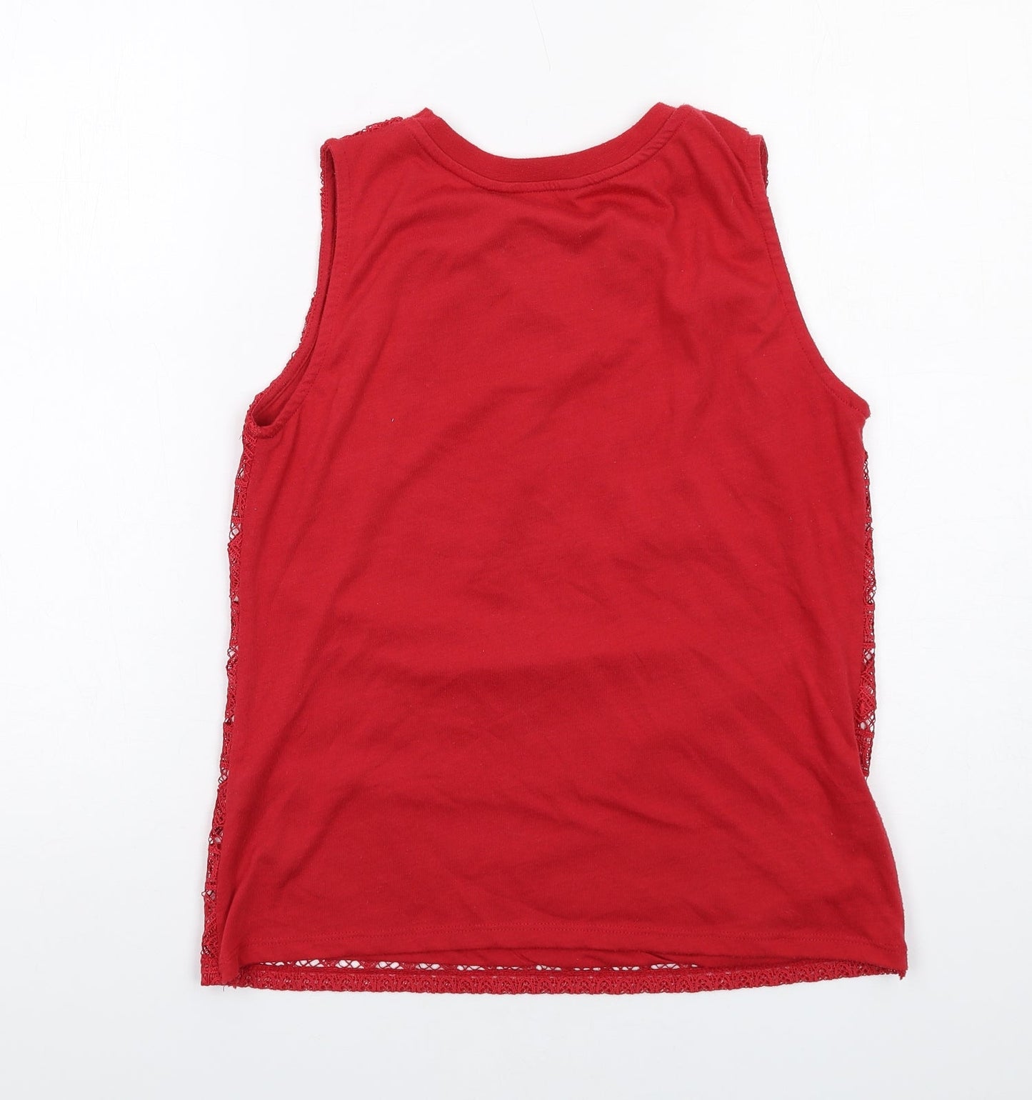 Dorothy Perkins Womens Red Polyester Basic Tank Size 10 Round Neck