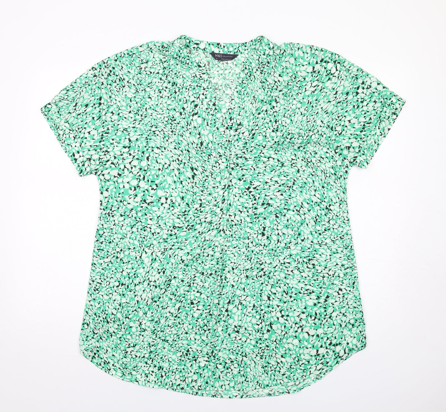 Womens UK Size 12 Marks and Spencer Green Basic Button-Up