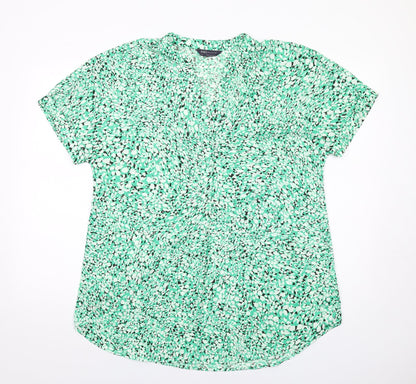 Womens UK Size 12 Marks and Spencer Green Basic Button-Up
