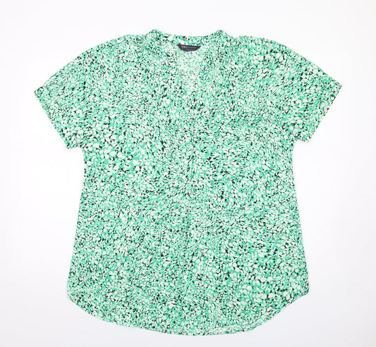 Womens UK Size 12 Marks and Spencer Green Basic Button-Up
