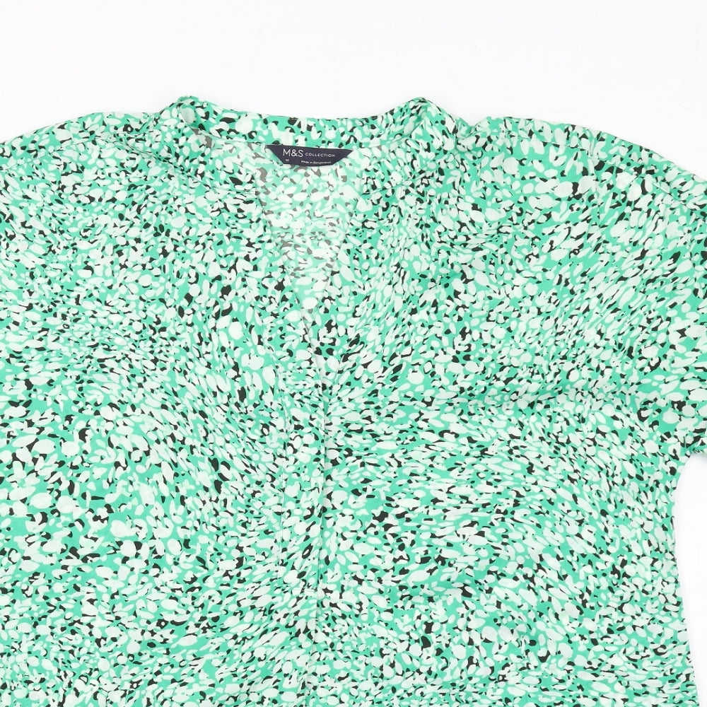 Womens UK Size 12 Marks and Spencer Green Basic Button-Up