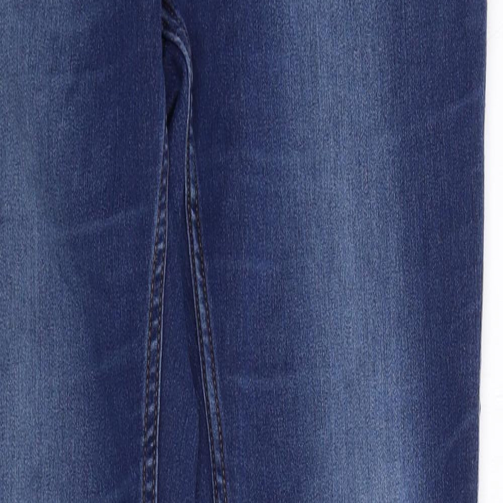 VERO MODA Womens Blue Cotton Skinny Jeans Size S L34 in Regular Zip
