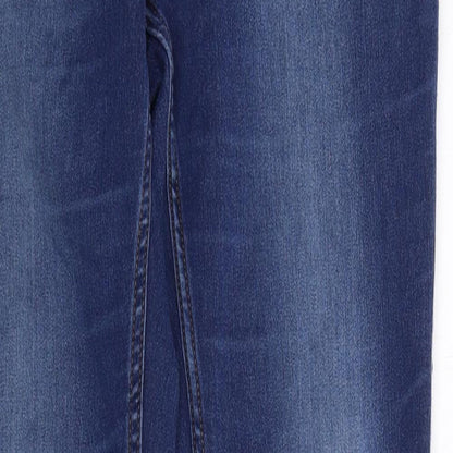 VERO MODA Womens Blue Cotton Skinny Jeans Size S L34 in Regular Zip