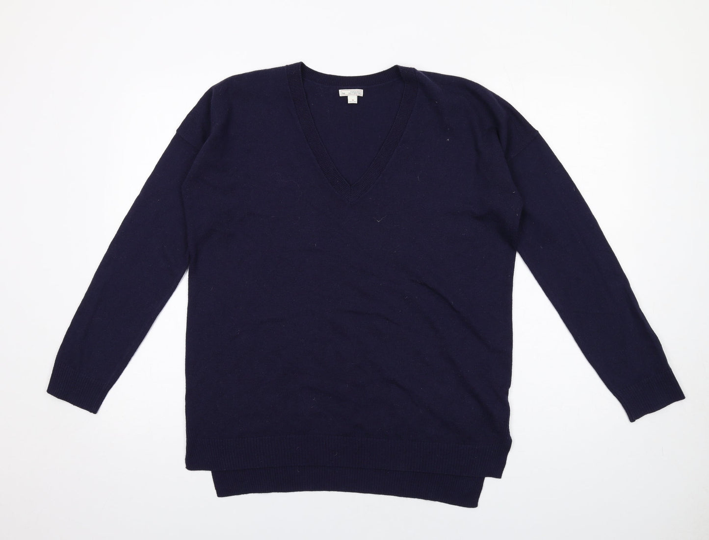 Gap Womens Blue V-Neck Nylon Pullover Jumper Size M