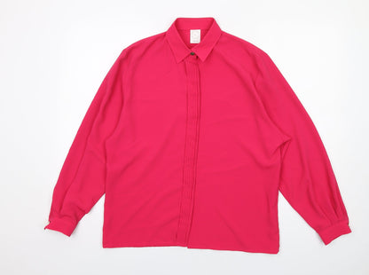 Womens UK Size 12 Country Casuals Pink Basic Button-Up