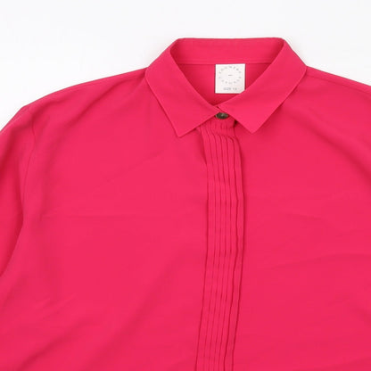 Womens UK Size 12 Country Casuals Pink Basic Button-Up
