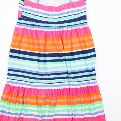 Utam Boutique Womens Multicoloured Striped Viscose Tank Dress Size 10 V-Neck Zip