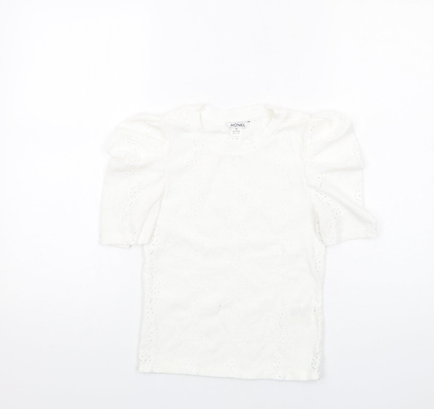 Womens UK Size XS Monki White Basic Blouse