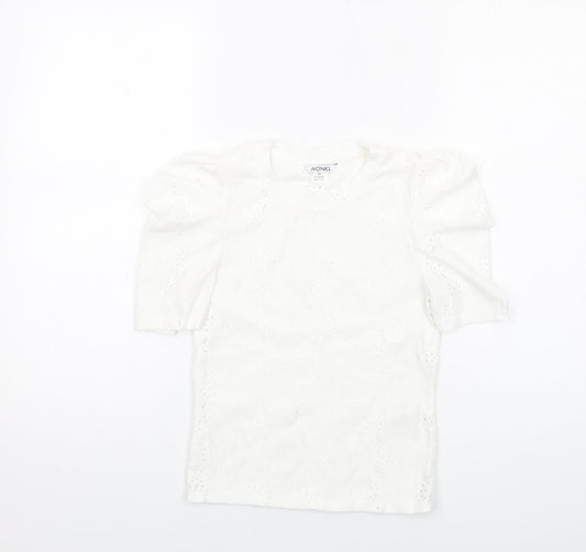 Womens UK Size XS Monki White Basic Blouse