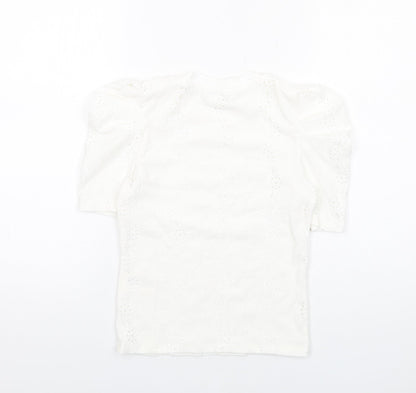 Womens UK Size XS Monki White Basic Blouse